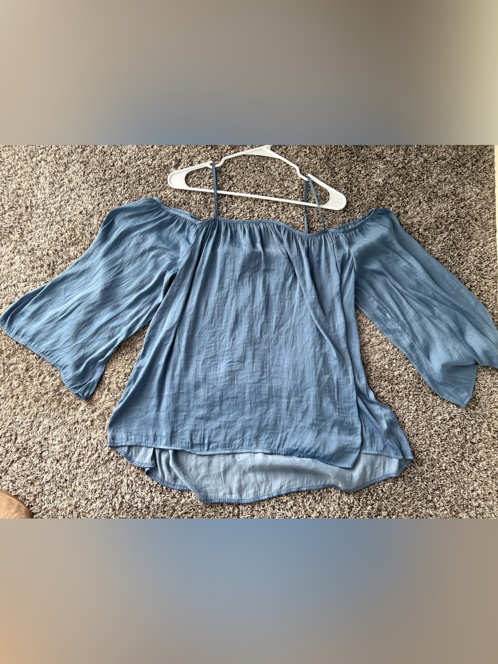 Vince Camuto Light Blue Off-Shoulder Blouse